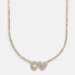 Love Letter Kids' Initial Tennis Necklace - Gold/Pavé
