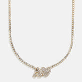 Love Letter Kids' Initial Tennis Necklace - Gold/Pavé