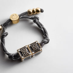 Block Party Varsity Number Custom Bracelet - Onyx Double Digit
