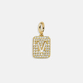 Block Pavé Initial Cluster Charm - V