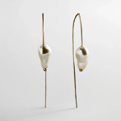 Teagan Threaded Pearl Earrings - Gold/Pearl
