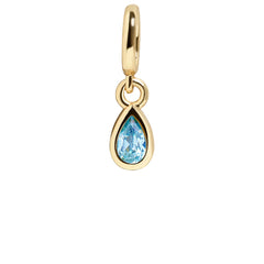 Birthstone Cluster Charm - Blue Zircon/Gold
