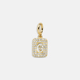 Block Pavé Number Cluster Charm - 6