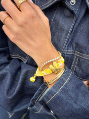 Knotty Initial Custom Bracelet - Bright Yellow Single Letter