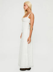 Maisone Broderie Maxi Dress White