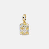 Block Pavé Number Cluster Charm - 3