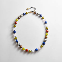 Jocelyn Beaded Necklace - Multi/Dalmatian Bead
