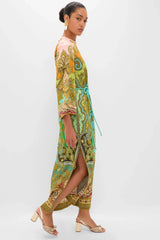Multi Clemenza Silk Midi Dress