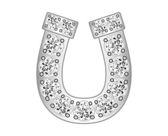 Horseshoe Icon - Pavé Silver