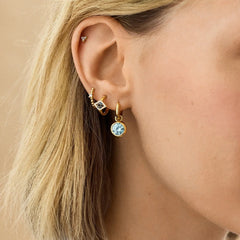 18K Gold Evil Eye Delicate Hoop Earrings - Evil Eye