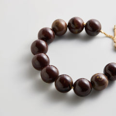 Jane Beaded Bracelet - Chocolate Brown Bead