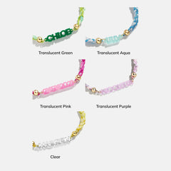Acrylic Kids' Custom Nameplate Bracelet - Translucent Purple