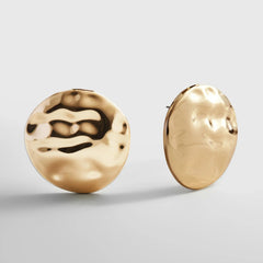 Odette Hammered Statement Studs - Gold