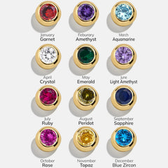18K Gold Birthstone Stud Earrings - Sapphire