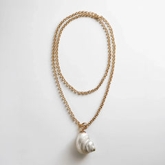 Ophelia Shell Wrap Necklace - Gold/Pearl