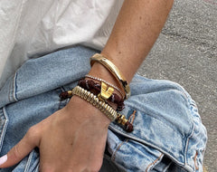 Knotty Initial Custom Bracelet - Brown Single Letter