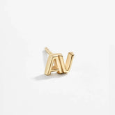 Single 14K Gold Double Initial Earring - Gold