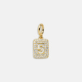 Block Pavé Number Cluster Charm - 5