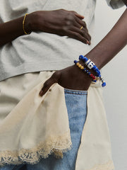 Knotty Varsity Number Custom Bracelet - Cobalt Single Digit