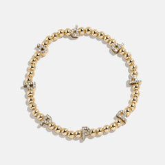 Gold/Pavé Repeating Initial Pisa Bracelet - P