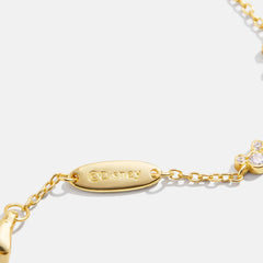 Mickey Mouse Disney 18K Gold Plated Sterling Silver Bracelet - Gold/Pavé