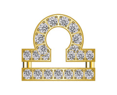 Libra Mini Zodiac Icon - Pavé/Gold