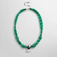 Knotty Varsity Custom Necklace - Bright Green Single Digit