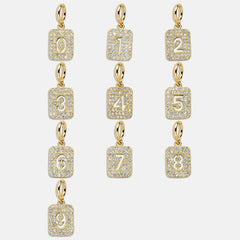 Block Pavé Number Cluster Charm - 1