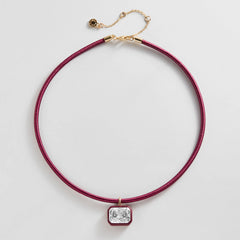Lindsey Crystal Collar Necklace - Crimson Red