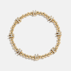 Gold/Pavé Repeating Initial Pisa Bracelet - H