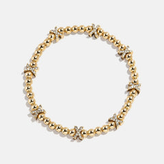 Gold/Pavé Repeating Initial Pisa Bracelet - X