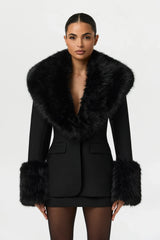 Faux Fur Suited Blazer