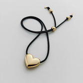Millie Bubble Heart Cord Necklace - Gold