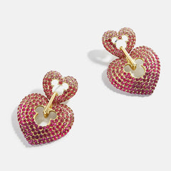 Disney Mickey Mouse Heart Statement Earrings - Pink