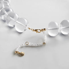 Joan Semi-Precious Necklace - Clear/White