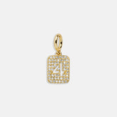 Block Pavé Number Cluster Charm - 4