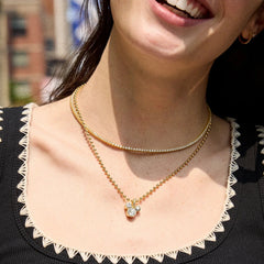 Disney Mickey Mouse Pisa Necklace - Gold/Pavé