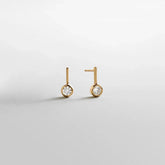 Fallon 14K Gold Bezel Earrings - Gold