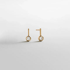 Fallon 14K Gold Bezel Earrings - Gold