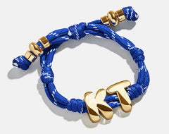 Knotty Initial Custom Bracelet - Cobalt Double Letters