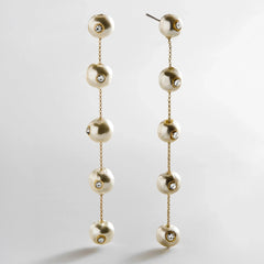Blair Pearl & Crystal Earrings - Gold/Pearl