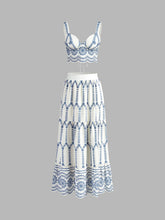 Printed Sleeveless Tie Back Skirt Set