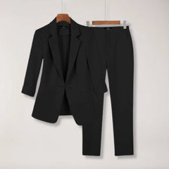 Women’s Tailored Blazer and Trousers – Two-Piece Suit Set for Work and Formal Events