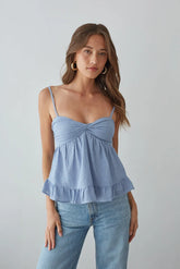 Piper Twist Front Gingham Top