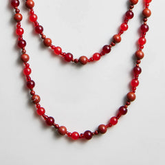 Charlotte Beaded Necklace - Red Jasper