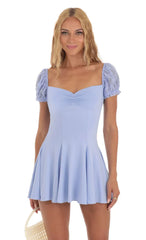 Lace Sequin Dress in Blue