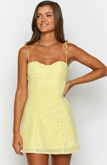 Penny Lane Yellow Sequin Mini Dress