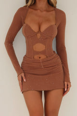 Aubrey-Long-Sleeve-Mini-Dress-Tan