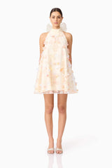 Livia Trapeze Mini Dress in Yellow