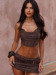Evela-Mini-Skirt-Brown